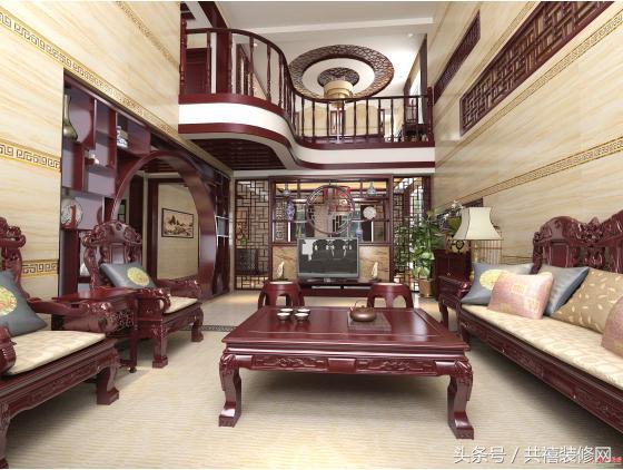 30萬(wàn)打造南寧御龍灣別墅古典中式風(fēng)格裝修效果圖