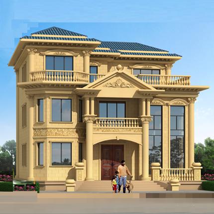 農(nóng)村二層半復(fù)式客廳自建別墅 豪華三層自建房復(fù)式別墅效果圖！