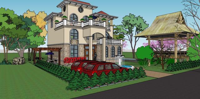 易蓋房圖紙：12X11米農(nóng)村別墅，挑空客廳+旋轉(zhuǎn)樓梯，戶型棒