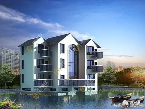 這是一款帶地下室輕鋼結(jié)構(gòu)戶型，建造在水上的度假農(nóng)村別墅