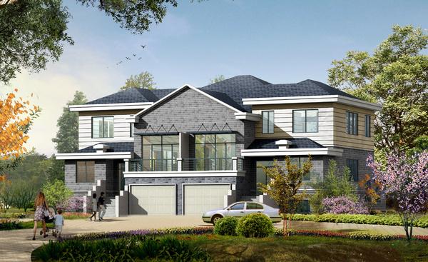 16套雙拼別墅合集，家有二胎這樣建別墅更實在哦