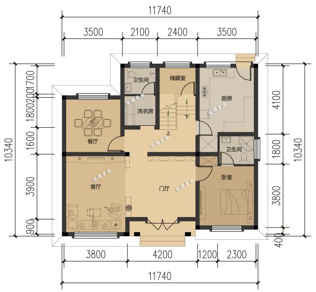 12x10米三層簡(jiǎn)歐別墅，樸實(shí)的農(nóng)村住房設(shè)計(jì)