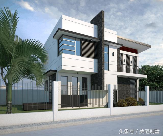 一款現(xiàn)代派二層小別墅，清新適用，您看這款怎么樣？