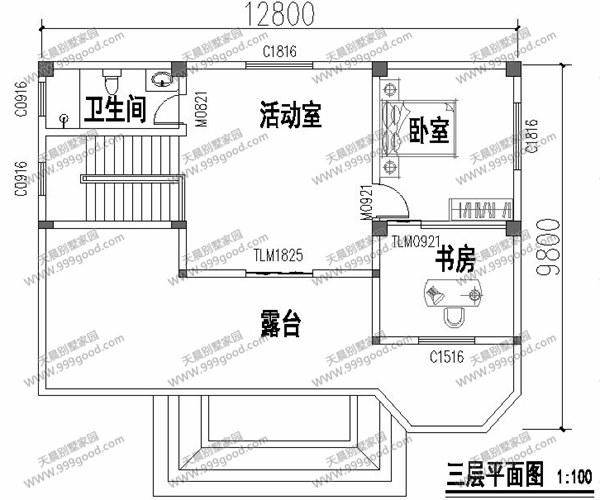 農(nóng)村自建三層田園別墅，18.8X9.8米別墅設(shè)計(jì)圖帶獨(dú)立廚房