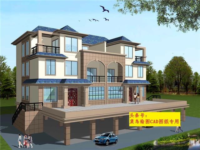 32萬建雙拼（單戶）別墅！臨街開商鋪的別墅，可開設(shè)收費停車場