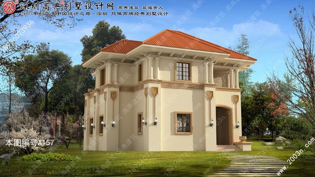 別墅外觀設計大全首層101平方米圖紙編號A157