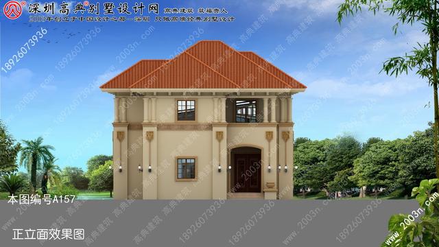 別墅外觀設計大全首層101平方米圖紙編號A157