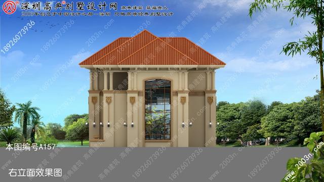 別墅外觀設計大全首層101平方米圖紙編號A157