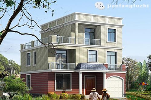 三層平屋頂自建房設(shè)計(jì)圖，簡(jiǎn)單易建35萬3廳6室4衛(wèi)小戶型帶車庫臥室套間