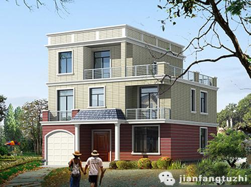 三層平屋頂別墅圖設(shè)計圖，簡單易建30萬搞定