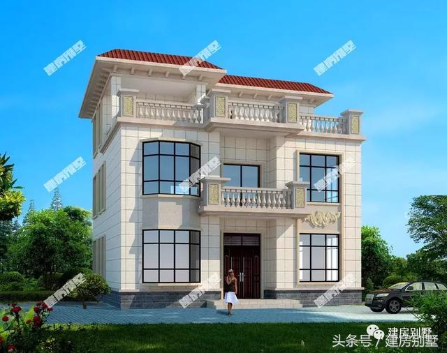 帶飄窗和大露臺(tái)的三層簡(jiǎn)約別墅圖，這么好的房子讓你無(wú)可挑剔