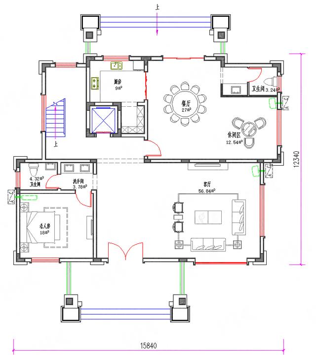 三層170㎡2廳7臥帶落地窗豪華套間， 全套水電結(jié)構(gòu)施工圖