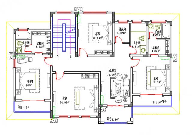 多功能別墅施工圖 全套45萬(wàn)17×11三層2廳8室7衛(wèi)帶多儲(chǔ)藏室套間多陽(yáng)臺(tái) 夢(mèng)想中的房子