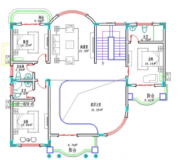 全套Cad復(fù)式四層豪華歐式城堡別墅施工圖，外觀大氣，你想要的應(yīng)有盡有