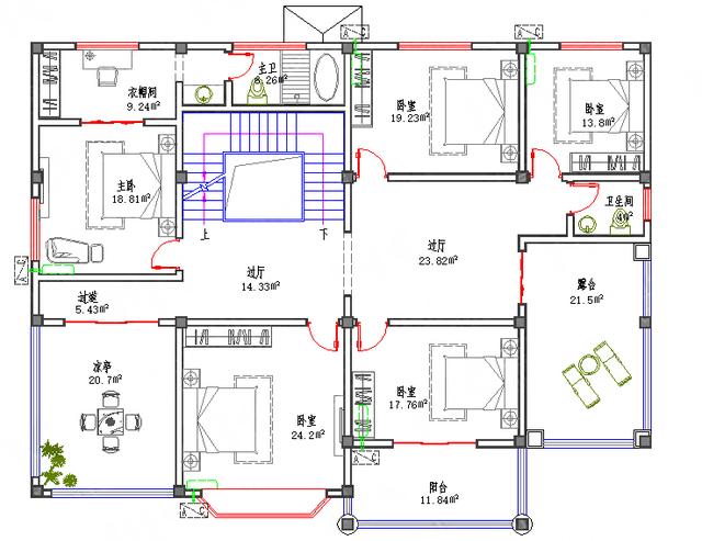 多功能三層復(fù)式別墅施工圖，露臺(tái)車(chē)庫(kù)堂屋品茶區(qū)活動(dòng)區(qū)套間一應(yīng)俱全