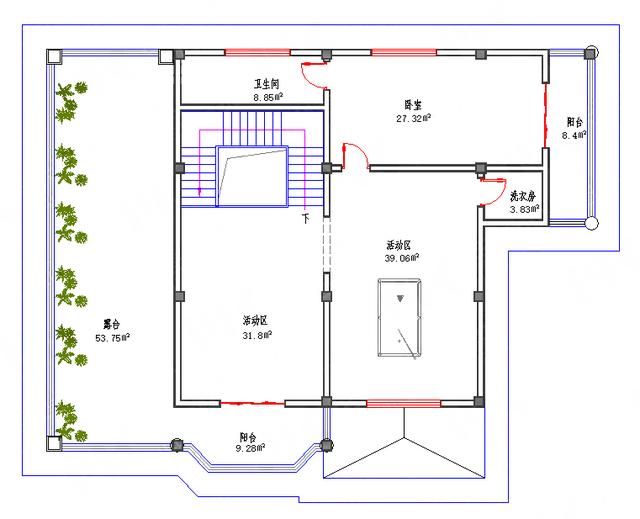 多功能三層復(fù)式別墅施工圖，露臺(tái)車(chē)庫(kù)堂屋品茶區(qū)活動(dòng)區(qū)套間一應(yīng)俱全