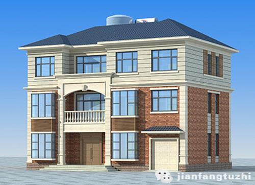 三層農(nóng)村自建房設(shè)計(jì)圖外觀簡(jiǎn)約時(shí)尚施工簡(jiǎn)單，有多個(gè)飄窗帶車庫(kù)主臥套間