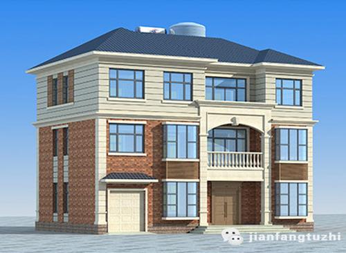 三層農(nóng)村自建房設(shè)計(jì)圖外觀簡(jiǎn)約時(shí)尚施工簡(jiǎn)單，有多個(gè)飄窗帶車庫(kù)主臥套間