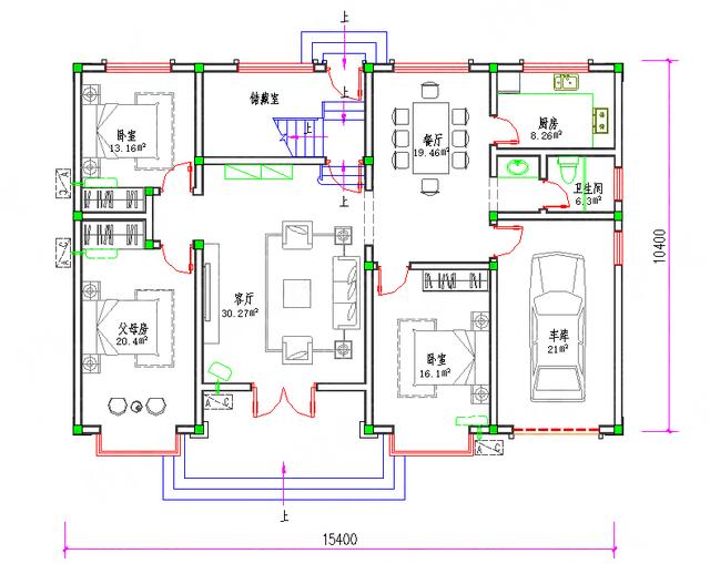 三層農(nóng)村自建房設(shè)計(jì)圖外觀簡(jiǎn)約時(shí)尚施工簡(jiǎn)單，有多個(gè)飄窗帶車庫(kù)主臥套間