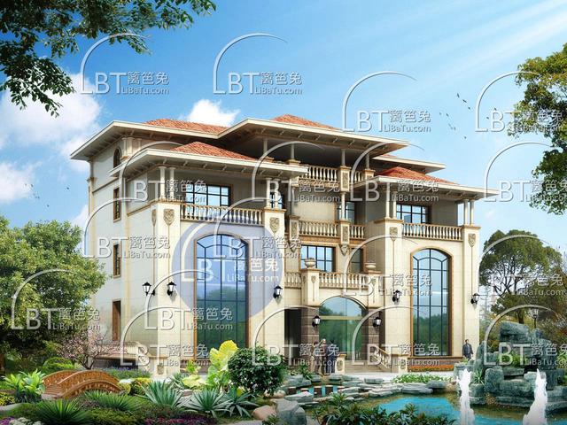 村長(zhǎng)家的豪華歐式別墅，和鄰居家的土別墅真是沒法比！圖紙齊全！