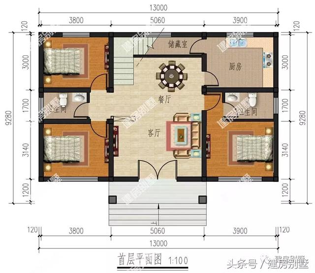 3棟二層農(nóng)村別墅戶型圖，別墅漂亮圖紙?jiān)敿?xì)，誰看了都會(huì)贊不絕口