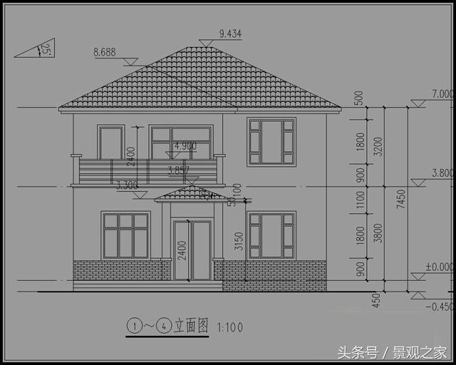 鄉(xiāng)村二層清新小別墅設計圖+效果圖