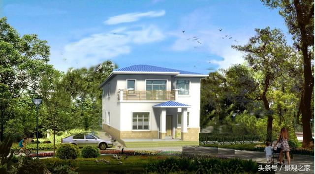 鄉(xiāng)村二層清新小別墅設計圖+效果圖