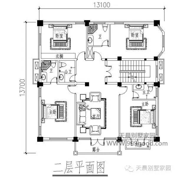 新農(nóng)村13.1X13.9米別墅設(shè)計(jì)圖，三層半豪華歐式風(fēng)！