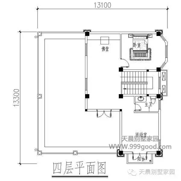 新農(nóng)村13.1X13.9米別墅設(shè)計(jì)圖，三層半豪華歐式風(fēng)！