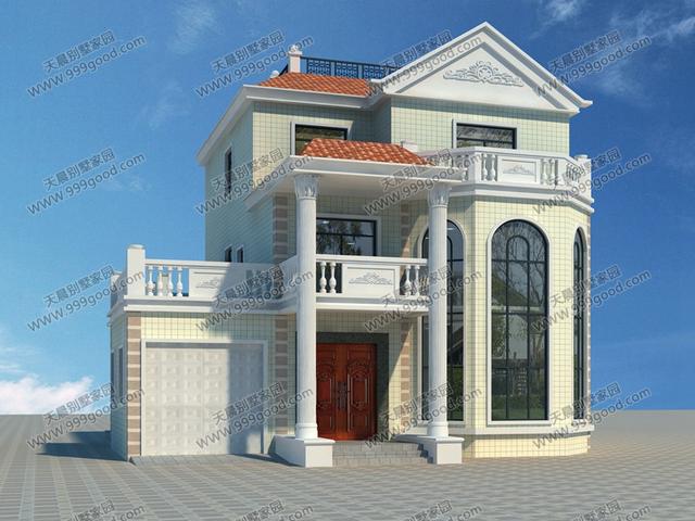 12X11.5米別墅設(shè)計(jì)圖，三層落地采光窗，歐式挑空設(shè)計(jì)！