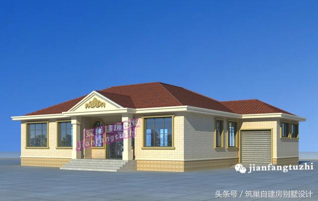 20萬2廳4臥一層農(nóng)村別墅設計效果圖，車庫+健身房+洗衣房，經(jīng)濟適用型自建房