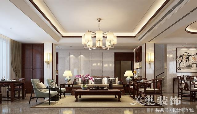 鄭州500平別墅設(shè)計：將現(xiàn)代融合到中式，去繁存簡