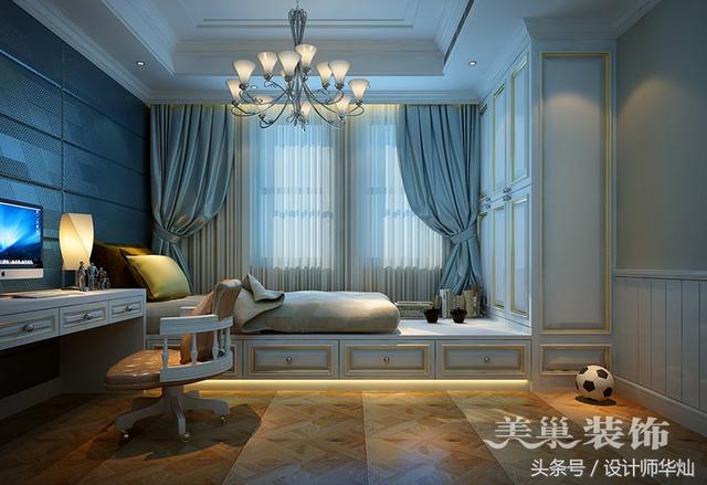 普羅旺世別墅設(shè)計：造型獨特兒童房榻榻米儲物柜（鄭州）