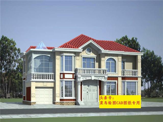 25萬建2層別墅！帶獅面羅馬柱，封閉玻璃露臺(tái)，飄窗臺(tái)，車庫