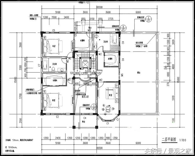 247平方米農村三層別墅設計圖 框架結構