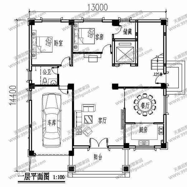 13X14.4米別墅設(shè)計(jì)圖，6層設(shè)計(jì)，農(nóng)村自建房也能高大上！