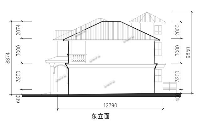 14.3x12.8米二層歐式別墅設(shè)計(jì)