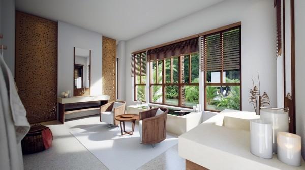 外國的浴室造在這種地方，太露了