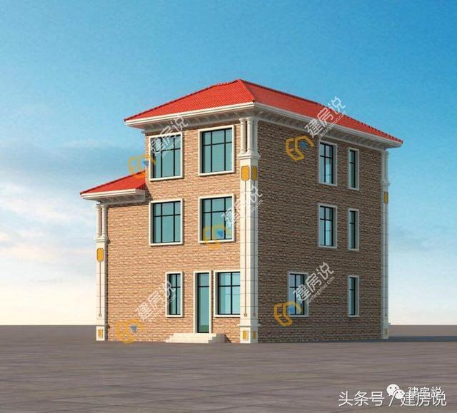 老村長(zhǎng)建造這款三層精美鄉(xiāng)村別墅，建房審批人員看了都稱贊