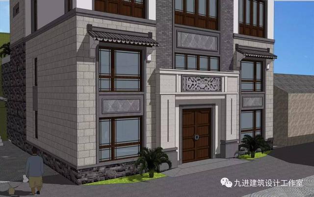 隱在山嶺川谷之中的徽式新民宅，雙大門高低層豪華休閑別墅