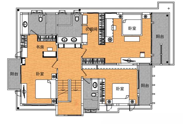 2層時(shí)尚別墅，3個(gè)套間，還有客廳、茶室！