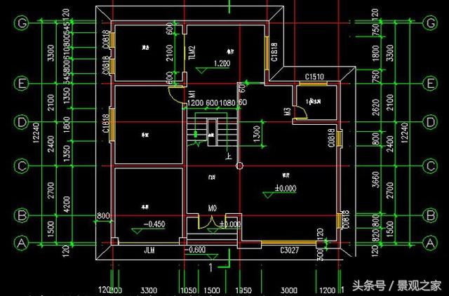 帶車庫三層房屋設(shè)計圖紙，新農(nóng)村自建房屋