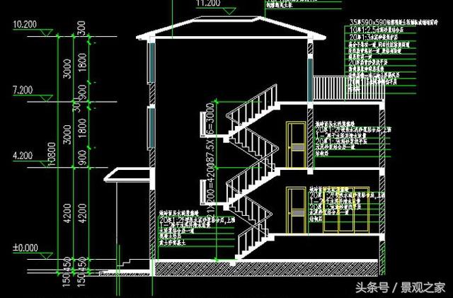 帶車庫三層房屋設(shè)計圖紙，新農(nóng)村自建房屋