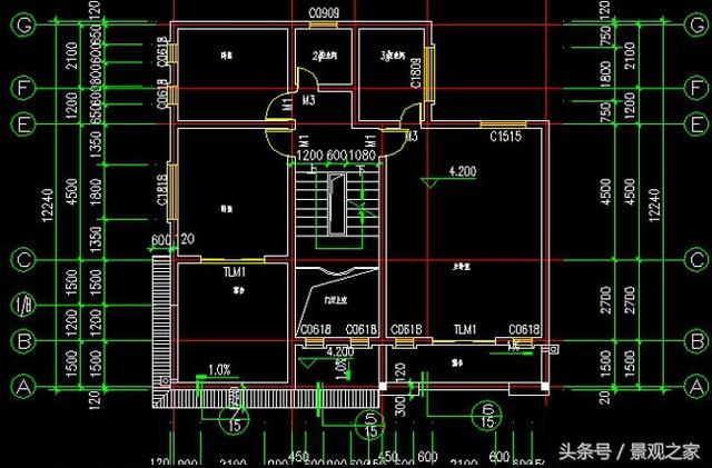 帶車庫三層房屋設(shè)計圖紙，新農(nóng)村自建房屋