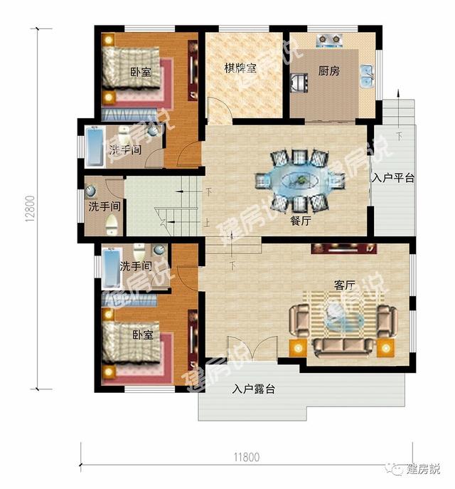 這款三層農村別墅漂亮大氣，讓村里鄉(xiāng)親都羨慕的戶型