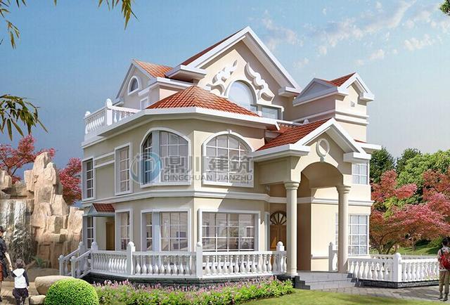 這三層優(yōu)雅小別墅一眼就愛上了，這造型建出來(lái)就成了村里一道風(fēng)景