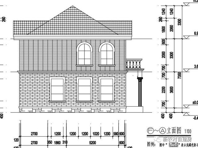 15x10米二層農(nóng)村別墅設(shè)計(jì)圖，8間臥室，含平面圖和立面圖