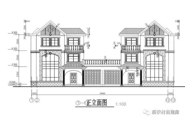 三層農(nóng)村別墅設(shè)計圖，造價32萬，可獨(dú)棟雙拼自由組合