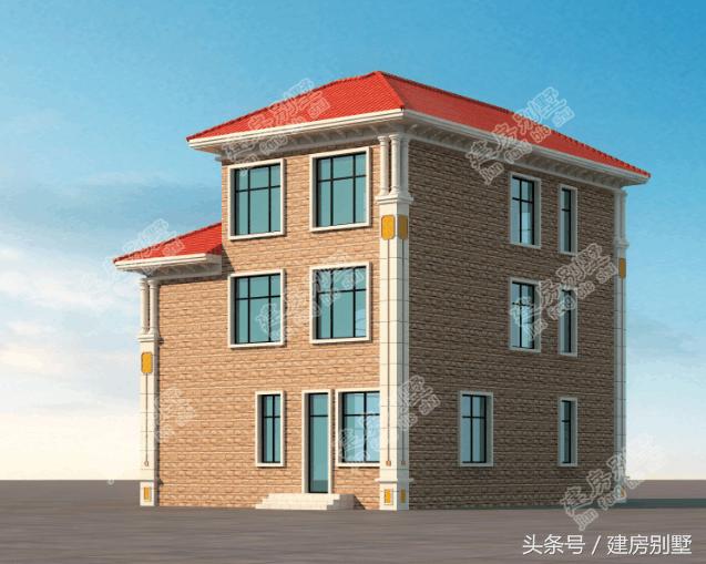 13米x9.8米三層農村自建別墅，農村歐式風正在興起