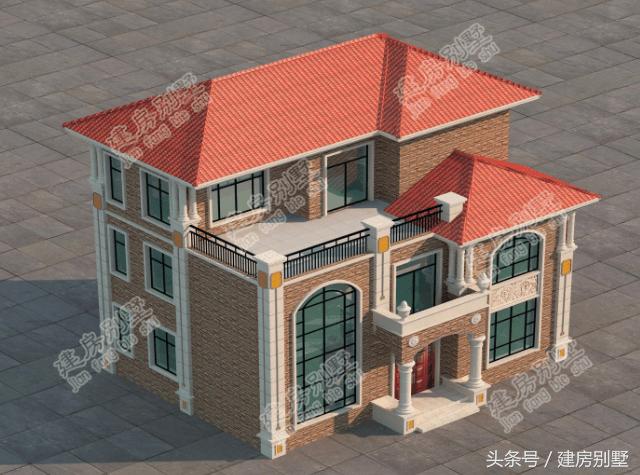 13米x9.8米三層農村自建別墅，農村歐式風正在興起